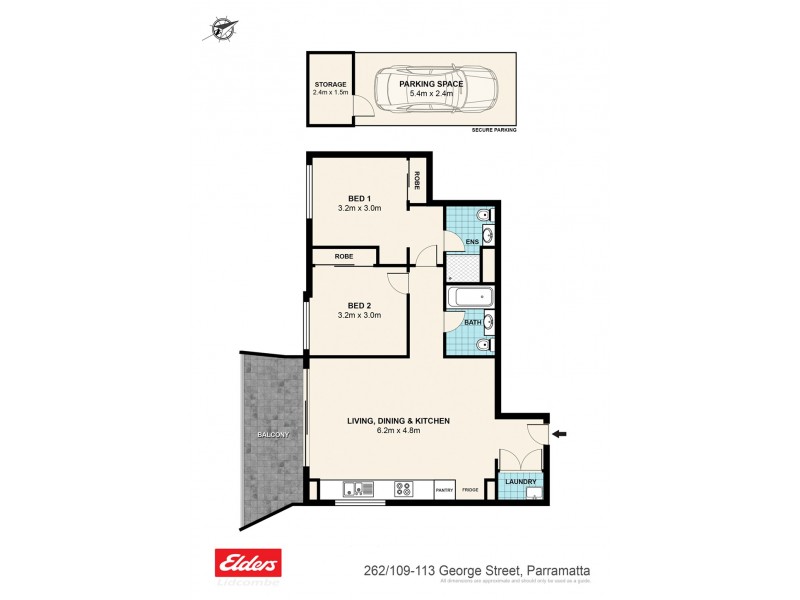 262/109-113 George Street, Parramatta NSW 2150 Floorplan