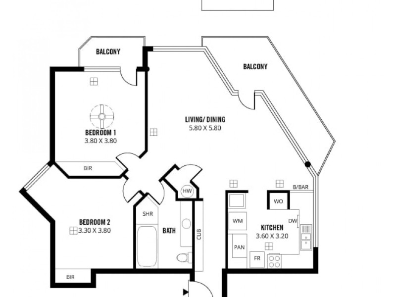 2/42 Durham Street, Glenelg SA 5045 Floorplan