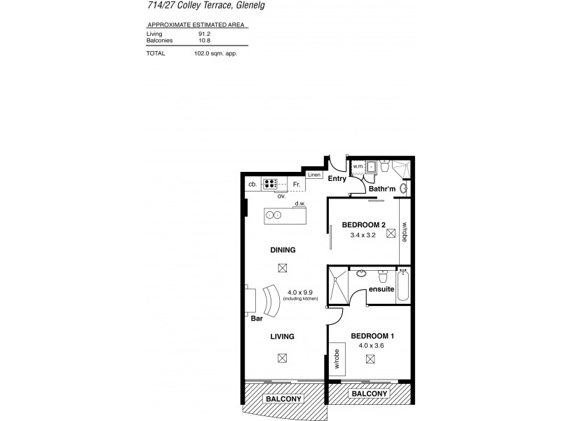714, 25-29 Colley Terrace, Glenelg SA 5045 Floorplan