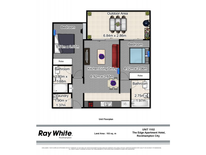 1102/102-108 Victoria Parade, Rockhampton City QLD 4700 Floorplan