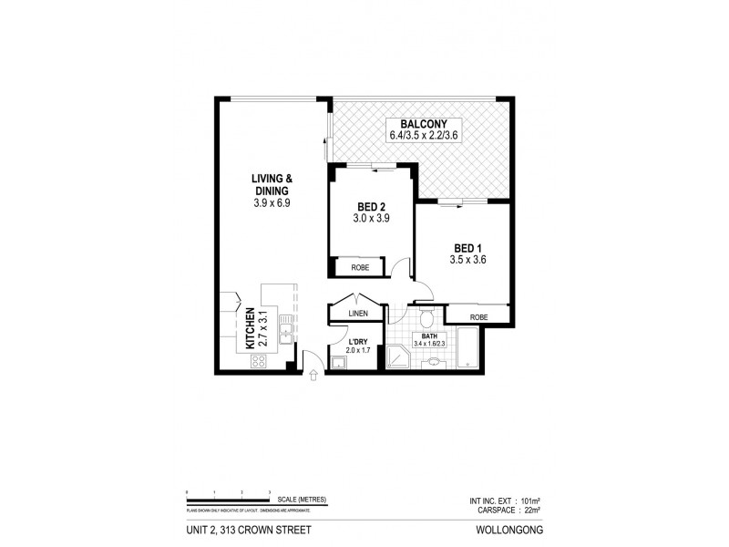 2/313 Crown Street, Wollongong NSW 2500 Floorplan