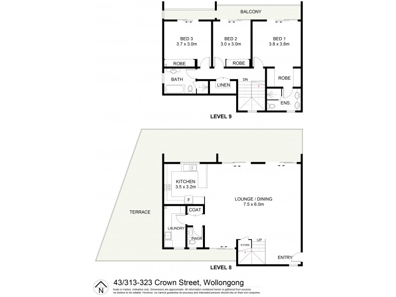 43/313 Crown Street, Wollongong NSW 2500 Floorplan