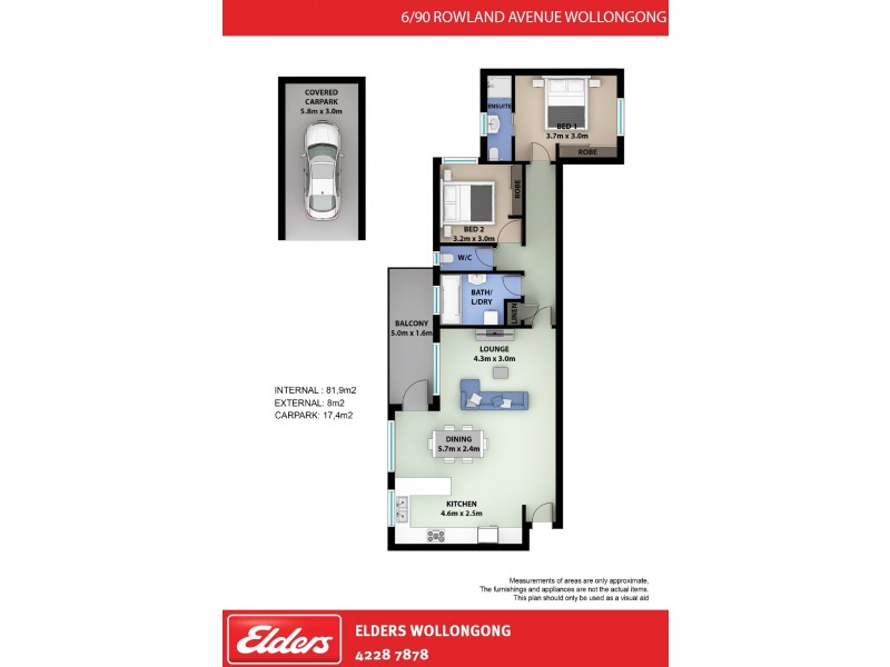 6/90 Rowland Avenue, Wollongong NSW 2500 Floorplan