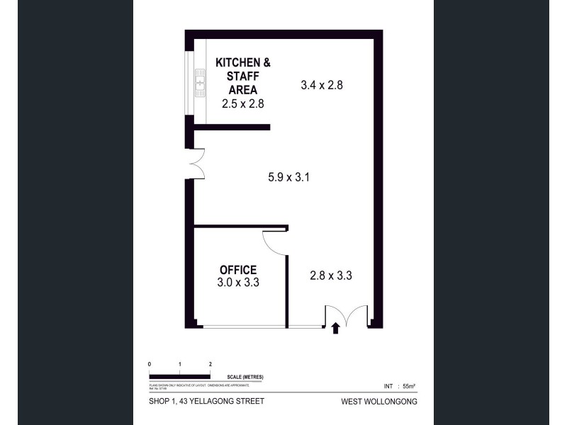 Shop 1/43 Yellagong Street, West Wollongong NSW 2500 Floorplan