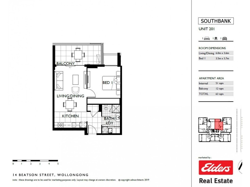 206/14 Beatson Street, Wollongong NSW 2500 Floorplan