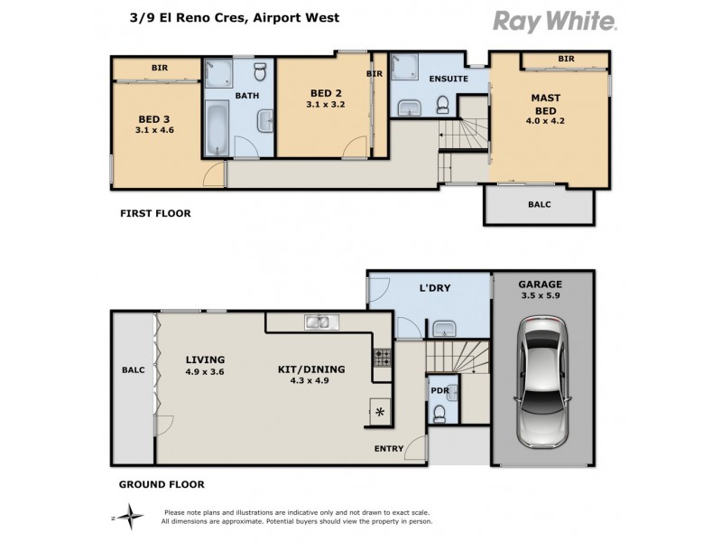 3/9 El Reno Crescent, Airport West VIC 3042 Floorplan