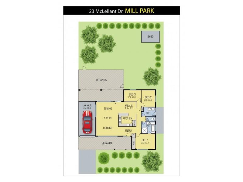 23 McClelland Drive, Mill Park VIC 3082 Floorplan