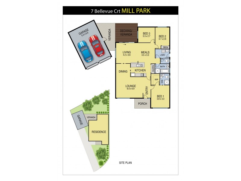 7 Bellevue Court, Mill Park VIC 3082 Floorplan