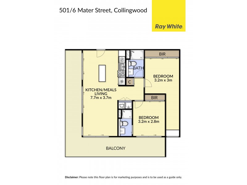501/6 Mater Street, Collingwood VIC 3066 Floorplan