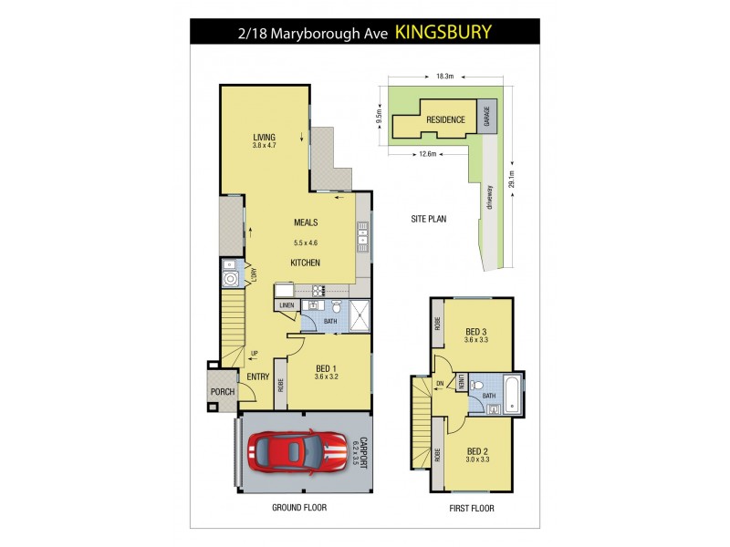 2/18 Maryborough Avenue, Kingsbury VIC 3083 Floorplan