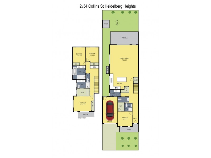 2/34 Collins Street, Heidelberg Heights VIC 3081 Floorplan