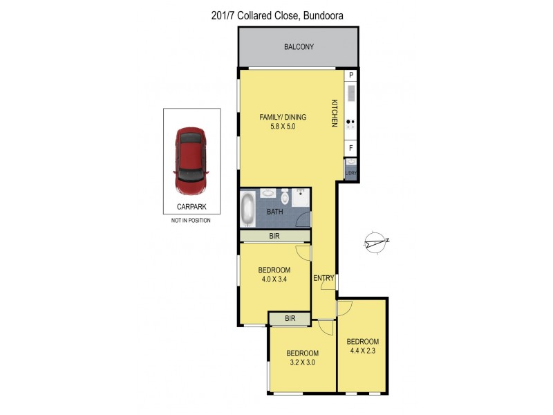 201/7 Collared Close, Bundoora VIC 3083 Floorplan