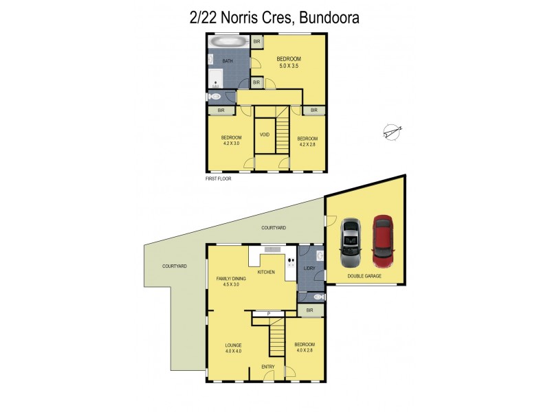 2/22 Norris Crescent, Bundoora VIC 3083 Floorplan