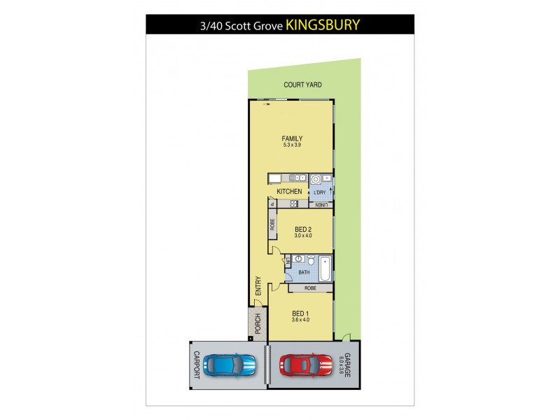 3/40 Scott Grove, Kingsbury VIC 3083 Floorplan