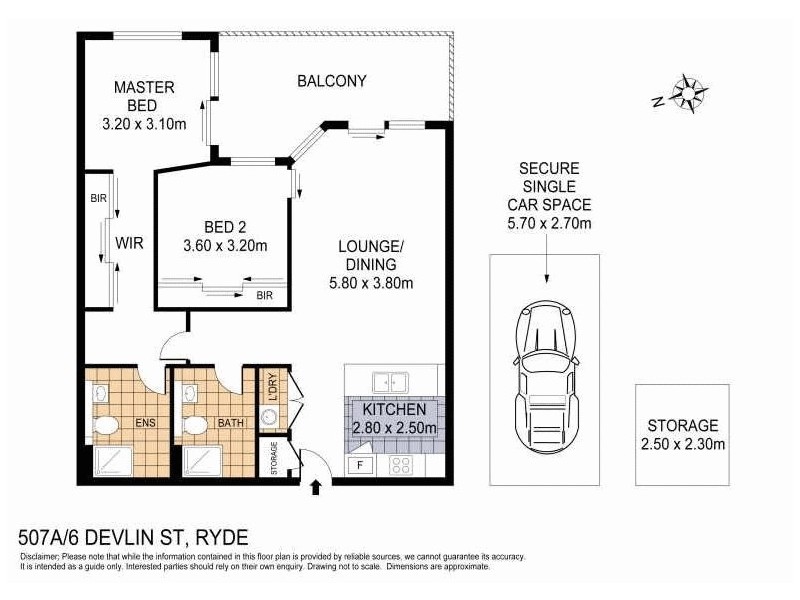 507a/6 DEVLIN STREET, Ryde NSW 2112 Floorplan
