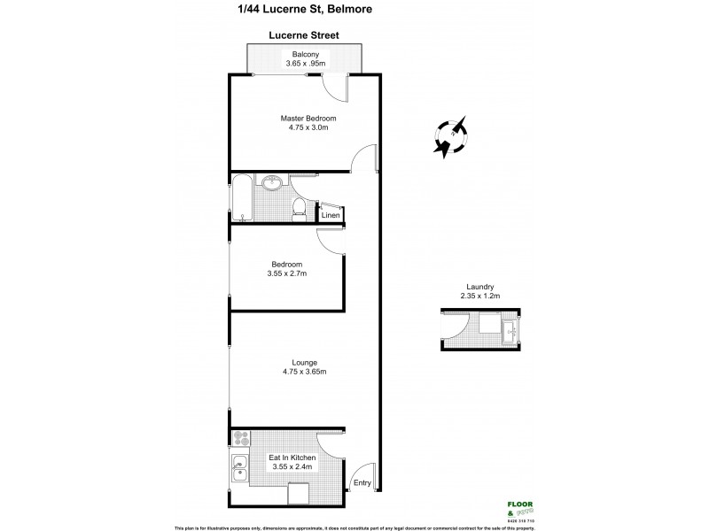 1/44 Lucerne Street, Belmore NSW 2192 Floorplan