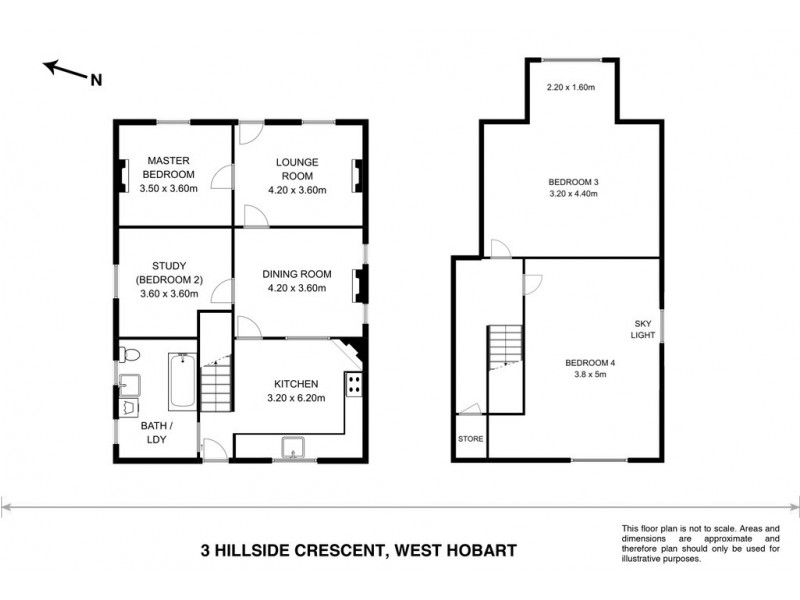 3 Hillside Cres, West Hobart TAS 7000 Floorplan