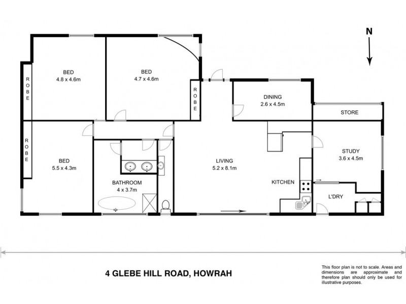 4 Glebe Hill Road, Howrah TAS 7018 Floorplan