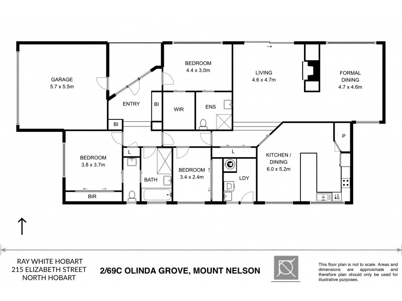 2/69C Olinda Grove, Mount Nelson TAS 7007 Floorplan
