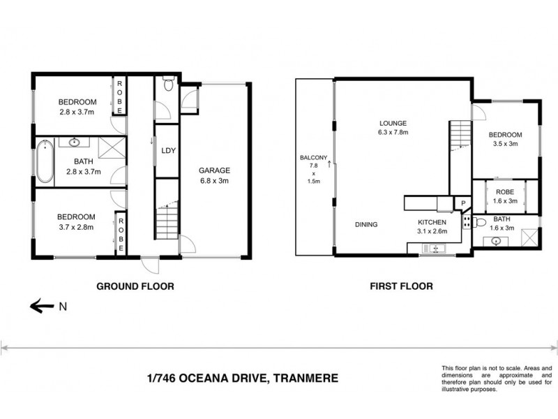 1/746 Oceana Drive, Tranmere TAS 7018 Floorplan