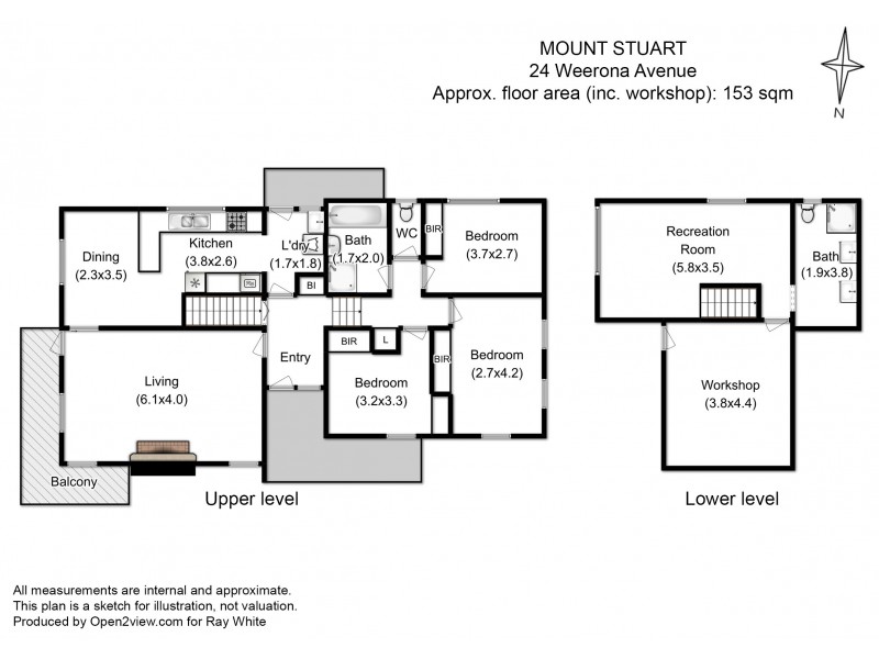 24 Weerona Avenue, Mount Stuart TAS 7000 Floorplan