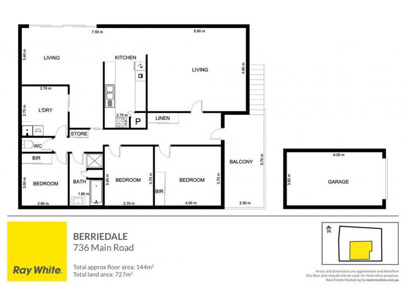 736 Main Road, Berriedale TAS 7011 Floorplan