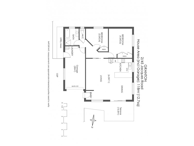 2/45 Jacques Road, Granton TAS 7030 Floorplan