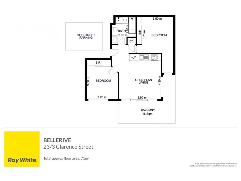 23/3 Clarence Street, Bellerive TAS 7018 Floorplan