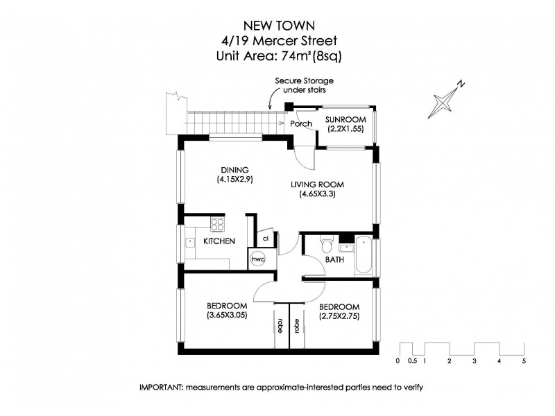 4/19 Mercer Street, New Town TAS 7008 Floorplan