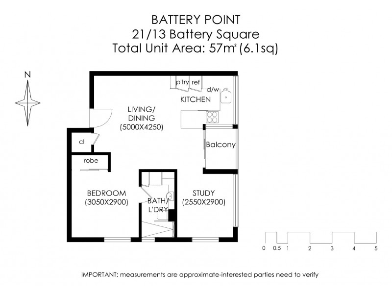 21/13 Battery Square, Battery Point TAS 7004 Floorplan