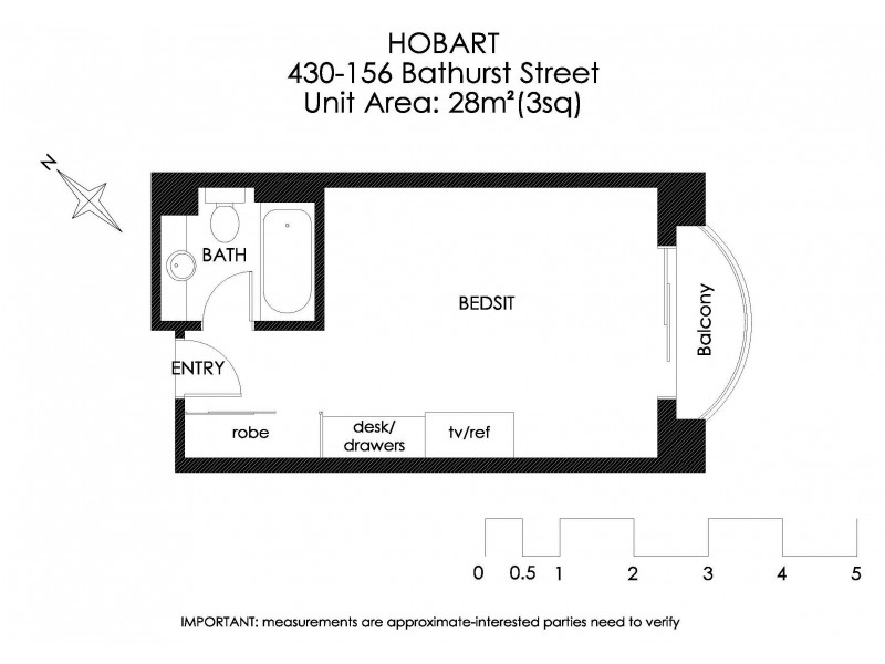 430/156 Bathurst Street, Hobart TAS 7000 Floorplan
