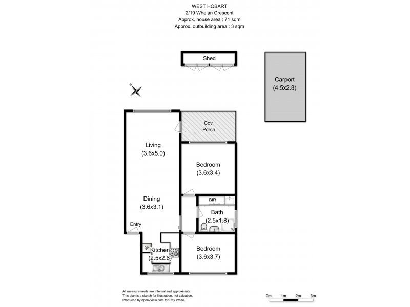 2/19 Whelan Crescent, West Hobart TAS 7000 Floorplan