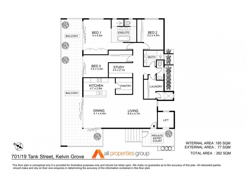 701/19 Tank Street, Kelvin Grove QLD 4059 Floorplan