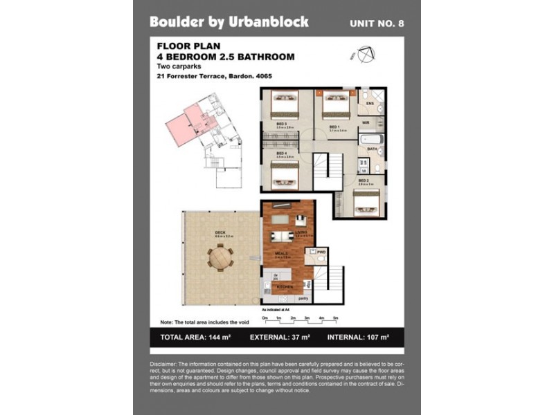 8/21 Forrester Terrace, Bardon QLD 4065 Floorplan