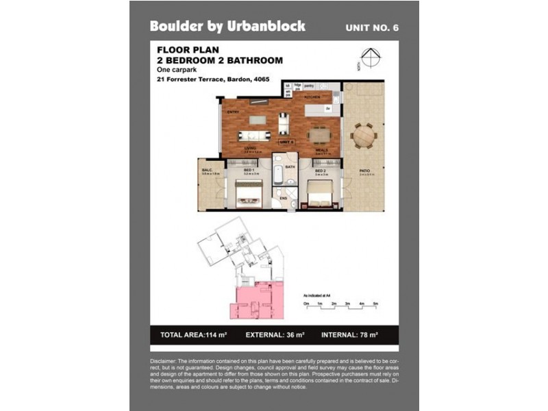 6/21 Forrester Terrace, Bardon QLD 4065 Floorplan