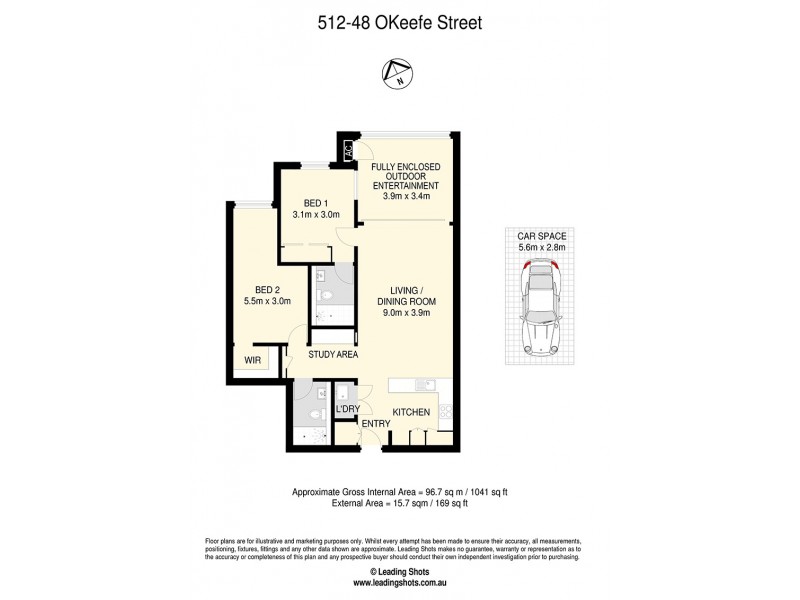 512/48 O’Keefe Street, Woolloongabba QLD 4102 Floorplan