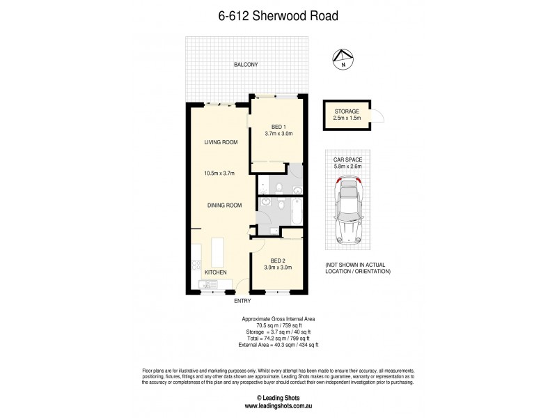 6/612 Sherwood Road, Sherwood QLD 4075 Floorplan