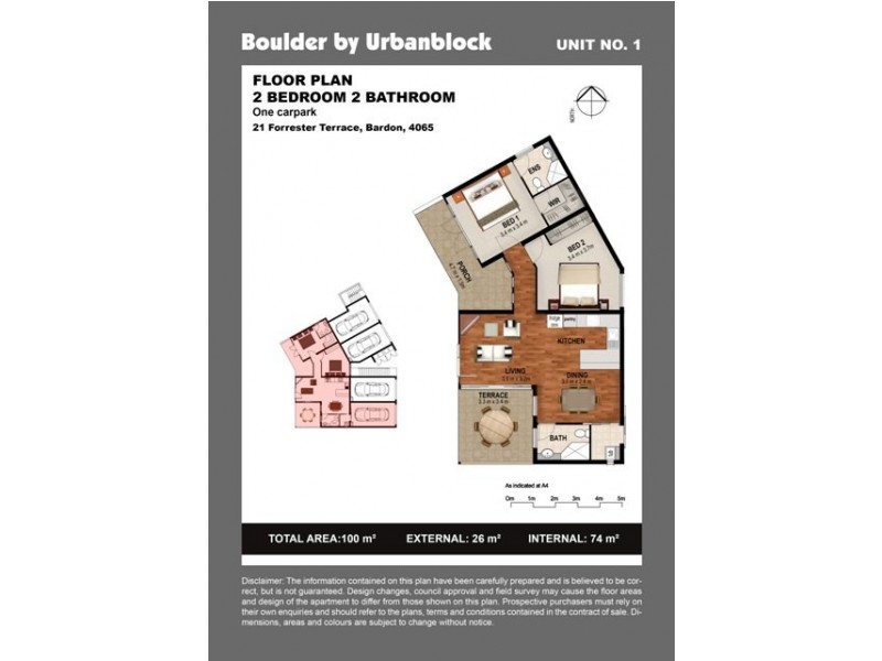 1/21 Forrester Terrace, Bardon QLD 4065 Floorplan