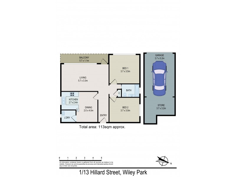 1/13 HILLARD STREET, Wiley Park NSW 2195 Floorplan