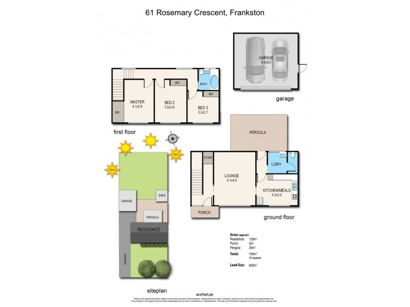 61 Rosemary Crescent, Frankston North VIC 3200 Floorplan