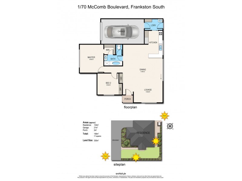 1/70 McComb Boulevard, Frankston South VIC 3199 Floorplan