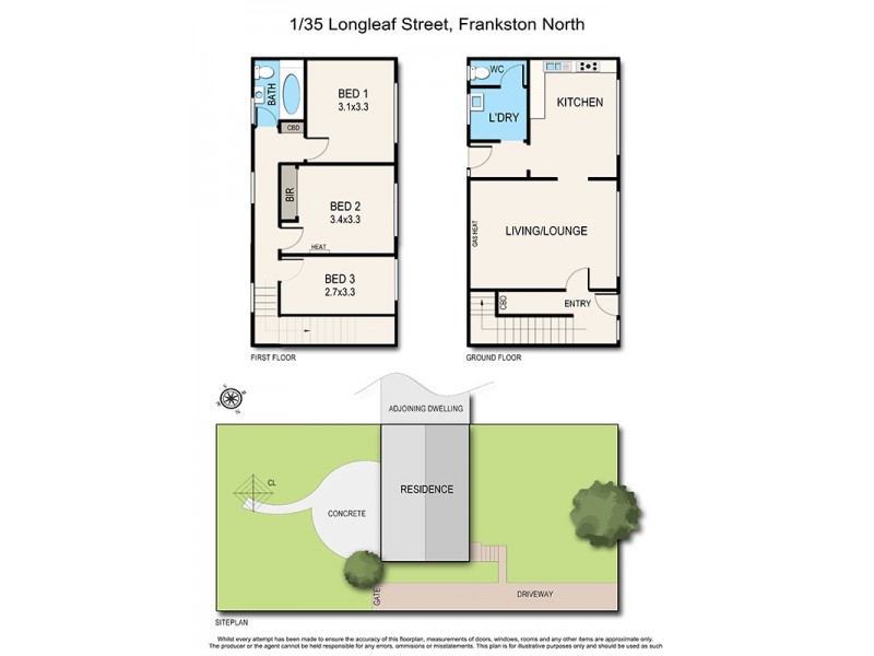1/35 Longleaf Street, Frankston North VIC 3200 Floorplan