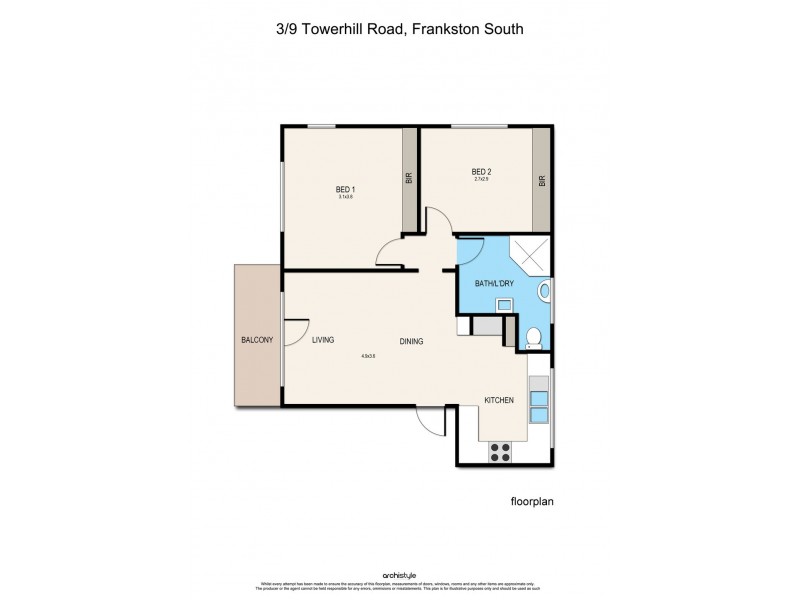 3/9 Towerhill Road, Frankston South VIC 3199 Floorplan