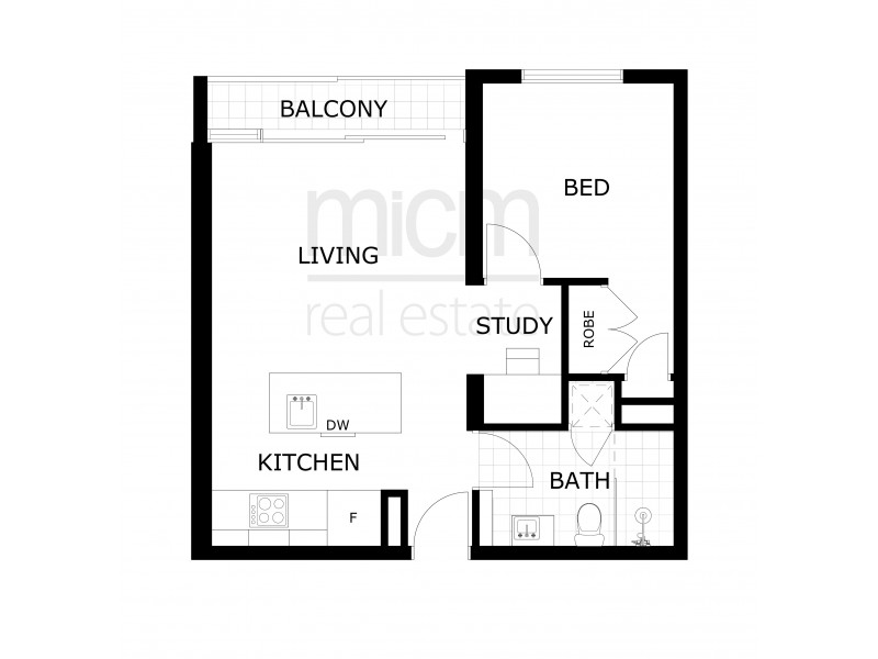 405/55 Jeffcott Street, West Melbourne VIC 3003 Floorplan