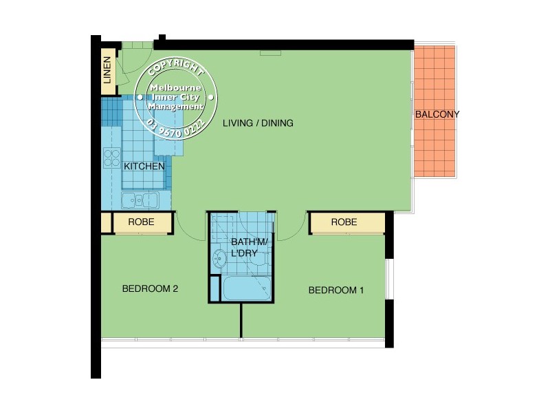 REF 24543/22 Kavanagh Street, Southbank VIC 3006 Floorplan