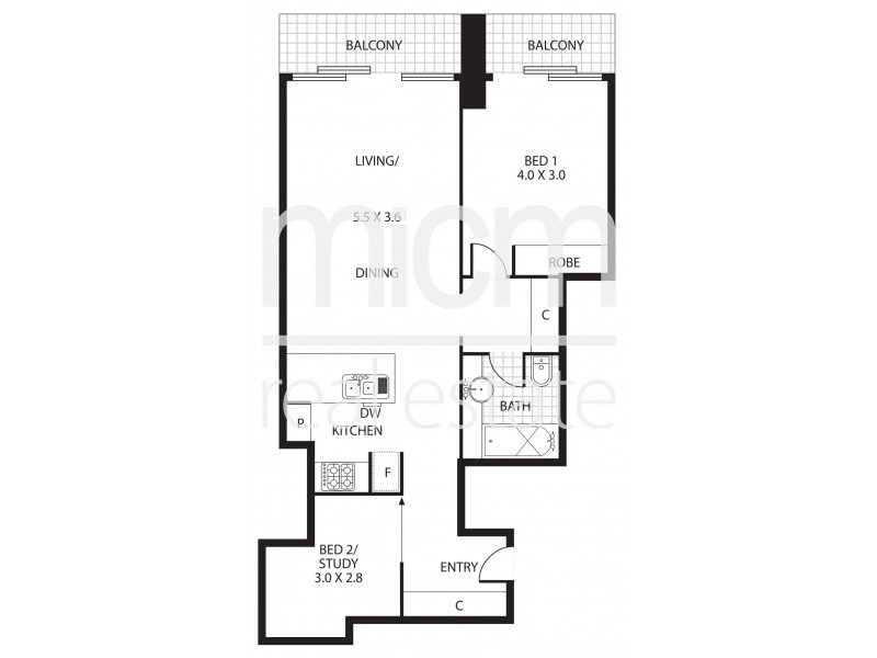 711/80 Clarendon Street, Southbank VIC 3006 Floorplan