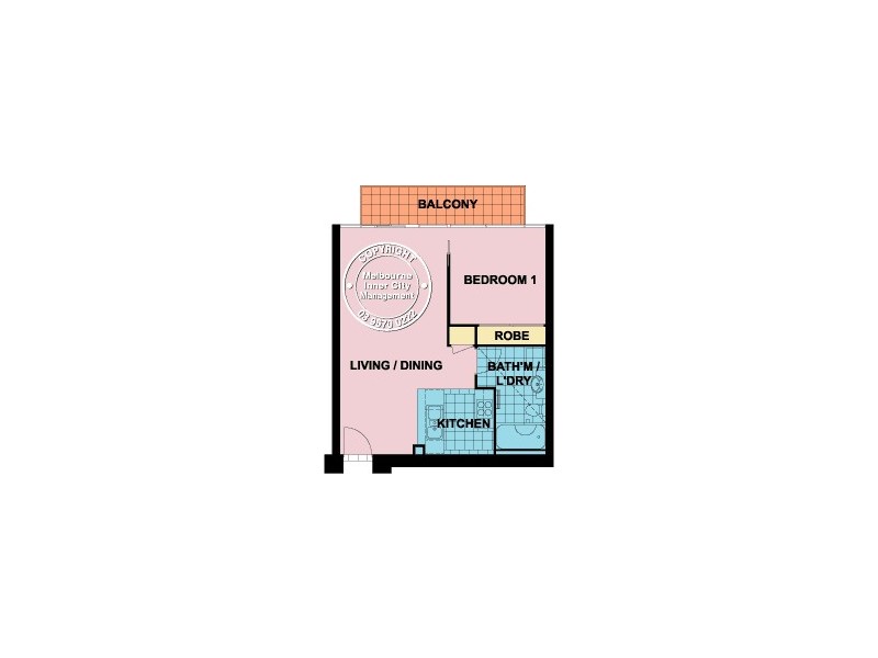2107/668 Bourke Street, Melbourne VIC 3000 Floorplan