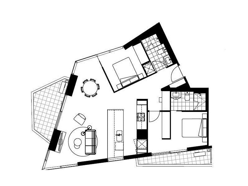 2206W/42 Balston Street, Southbank VIC 3006 Floorplan