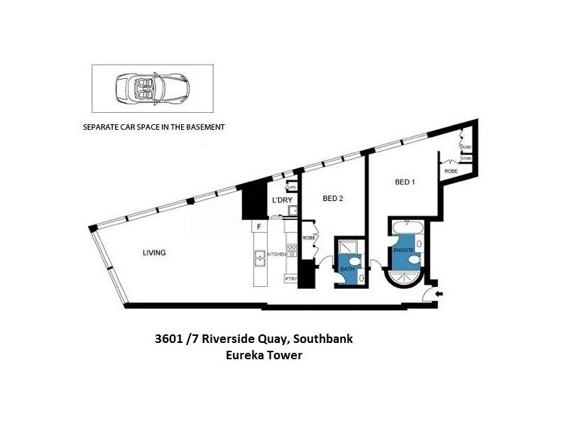 3601/7 Riverside Quay, Southbank VIC 3006 Floorplan