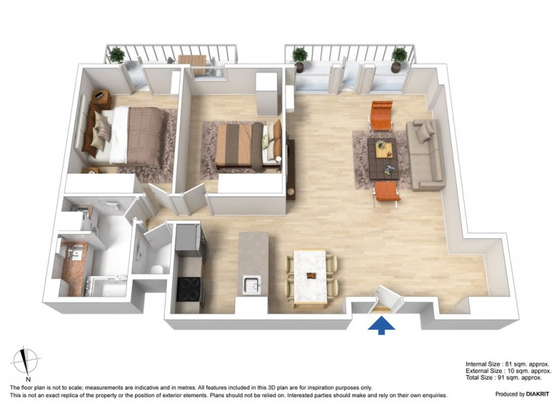 45/161 Sturt Street, Southbank VIC 3006 Floorplan